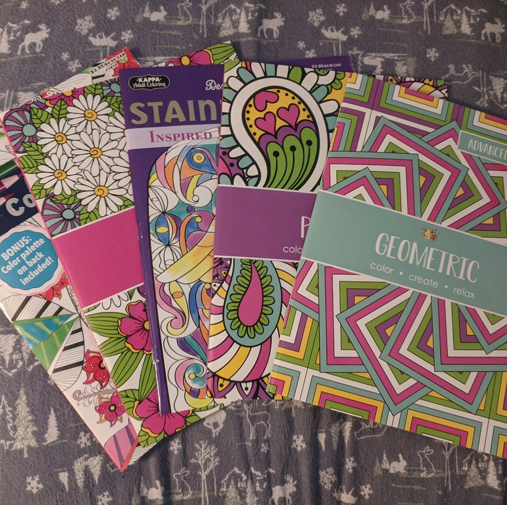 Adult Coloring Books (Set of 5)